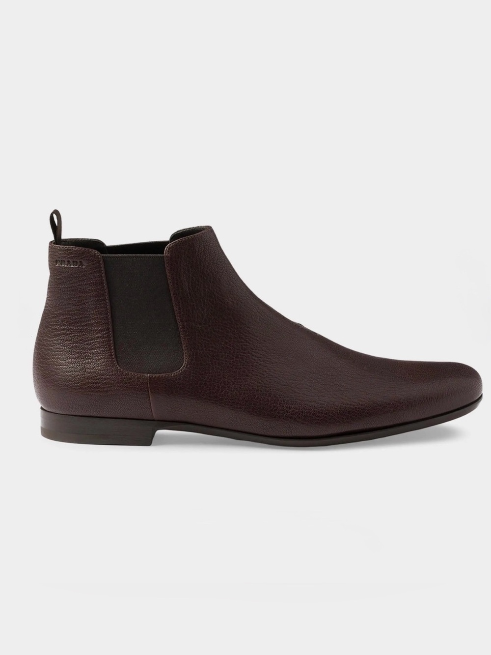 PRADA Men’s 2T2723 Brown Leather Chelsea Boots